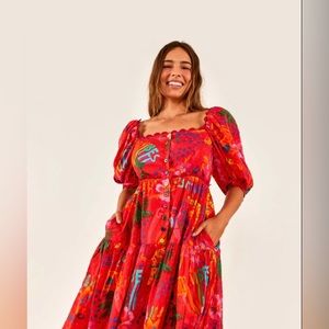 Worn once! Farm Rio Good Vibes dress.